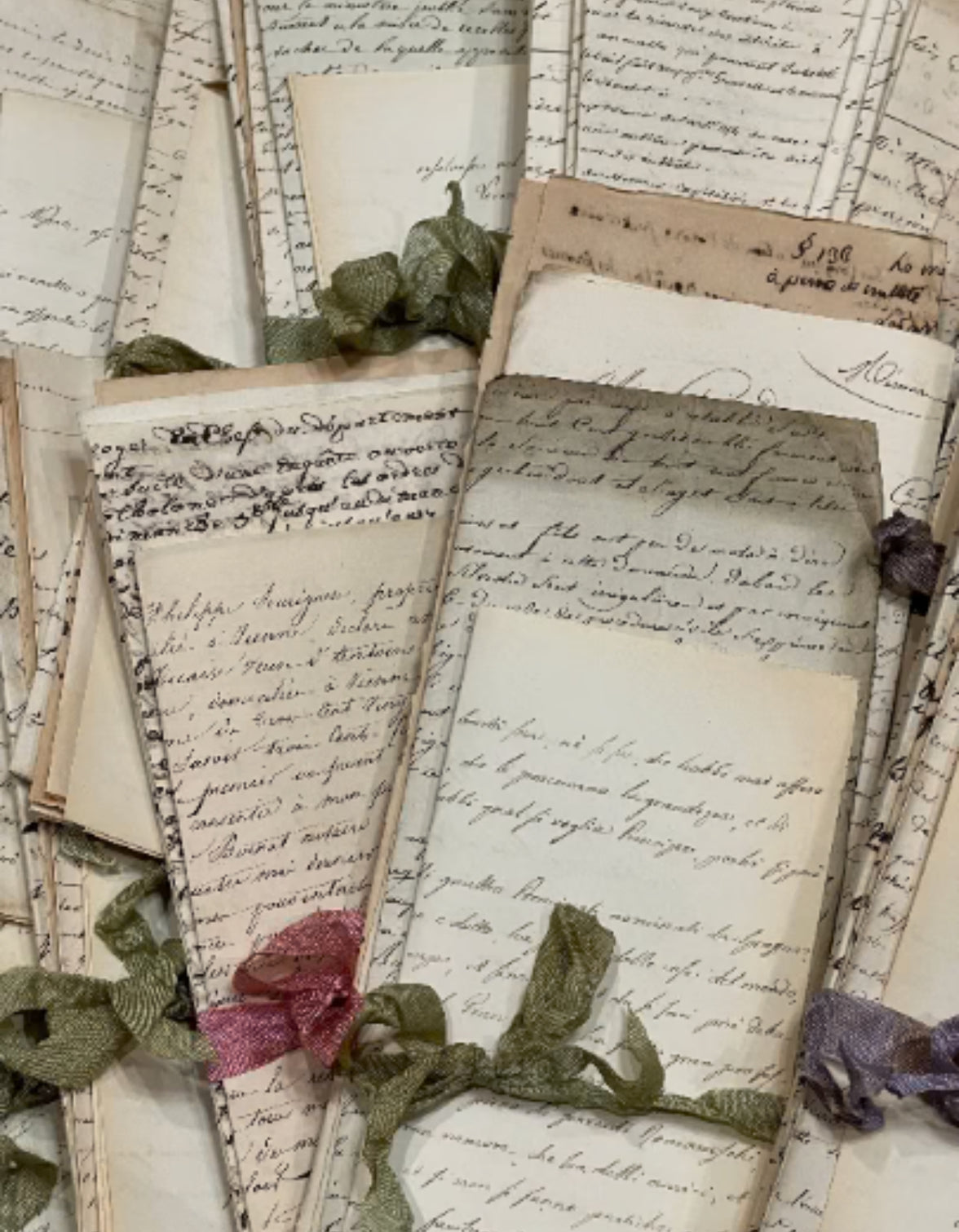 Original French Script Pages set of 5