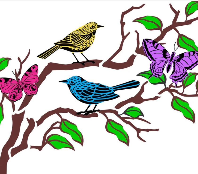 Flutter & Feather | JRV Stencil Designed by Debi from Debi's Design Diary