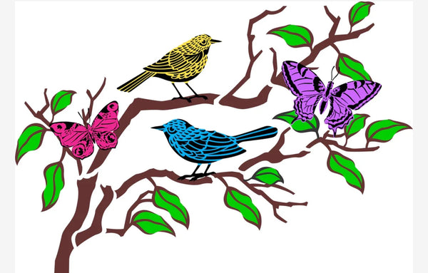 Flutter & Feather | JRV Stencil Designed by Debi from Debi's Design Diary