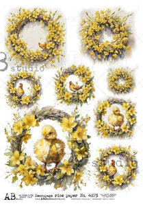 Wreath Framed Easter Chicks 4873