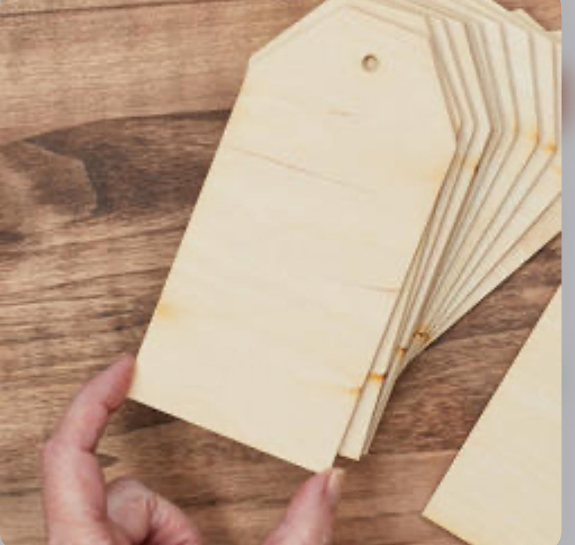 Set of 6 Wood Tags