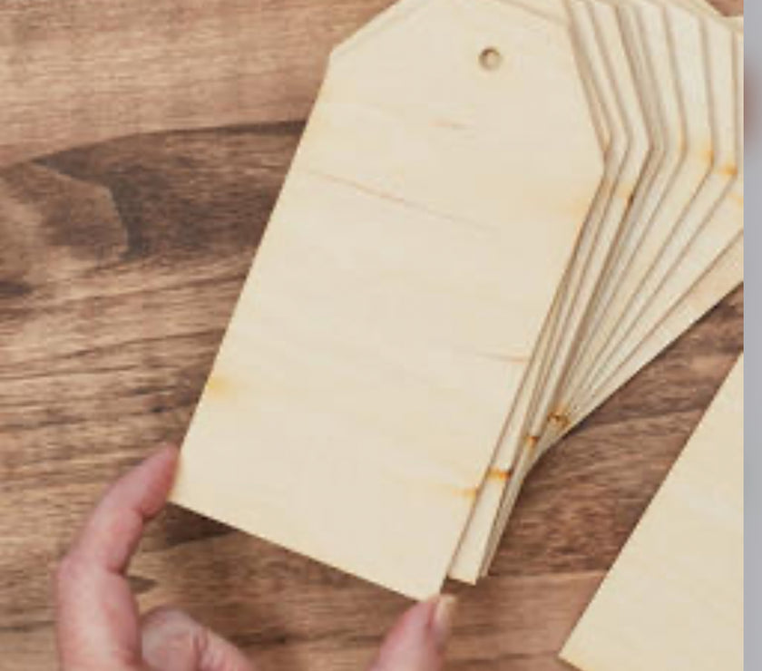 Set of 6 Wood Tags