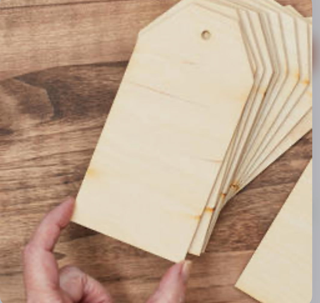 Set of 6 Wood Tags