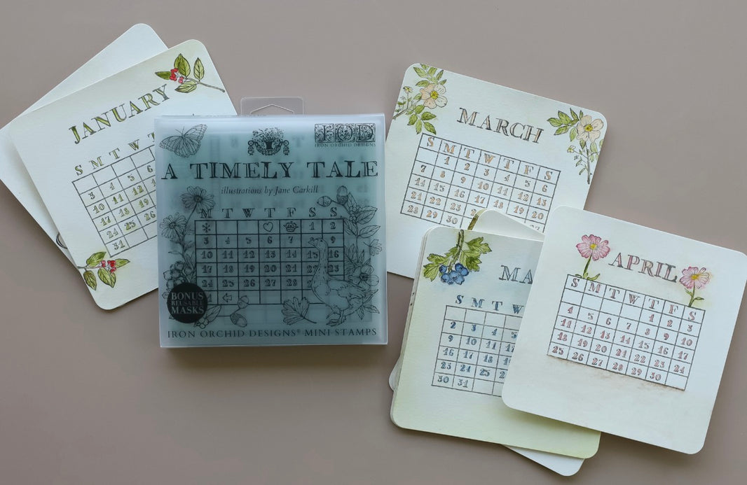 A Timely Tale 6x6 IOD Stamp