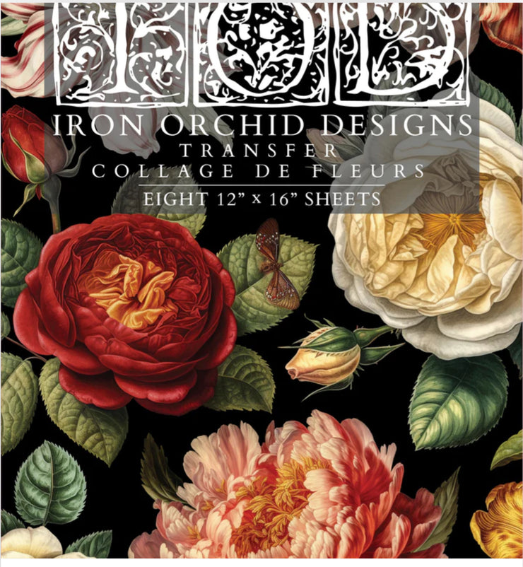 Collage de Fleurs  IOD Transfer