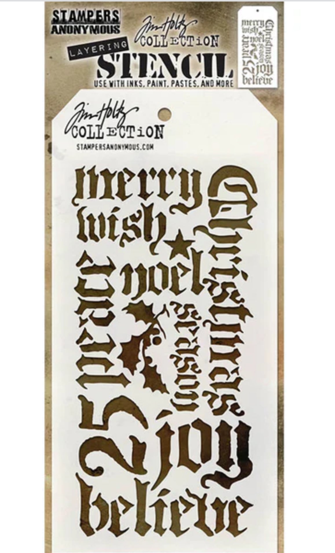 Tim Holtz Stencil Holiday Script