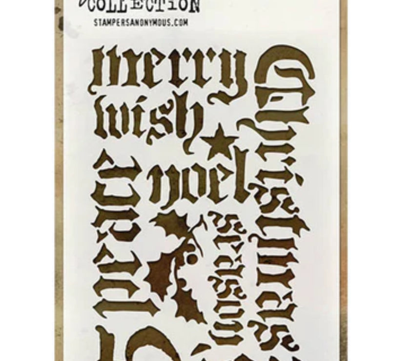 Tim Holtz Stencil Holiday Script