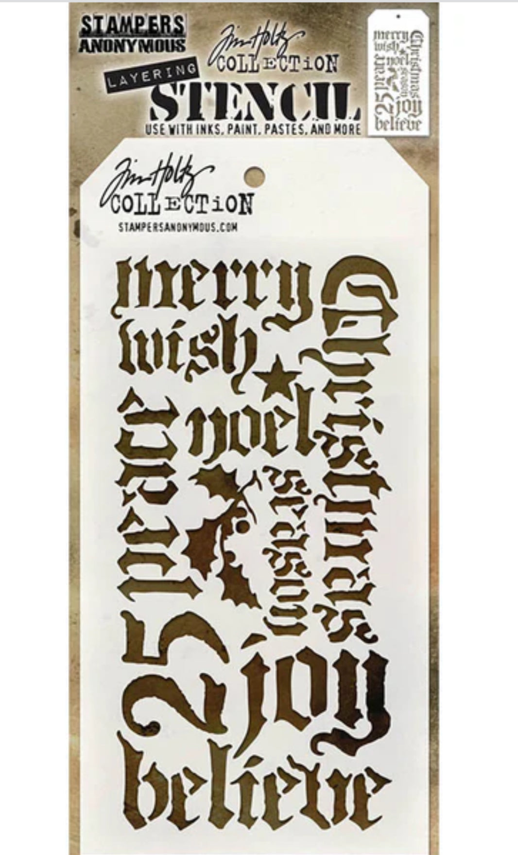 Tim Holtz Stencil Holiday Script