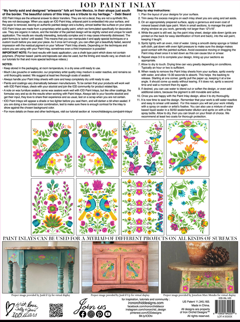 Vida Floral IOD Paint Inlay