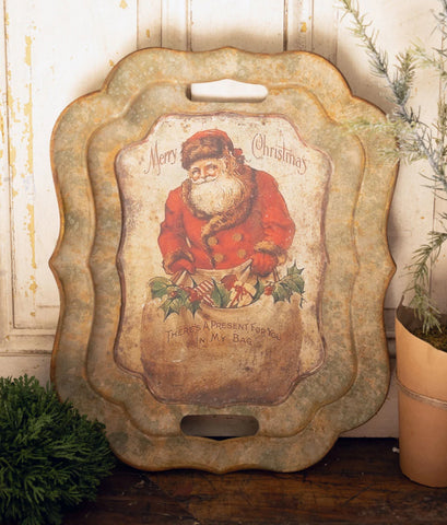 Santa with Bag of Presents Tray