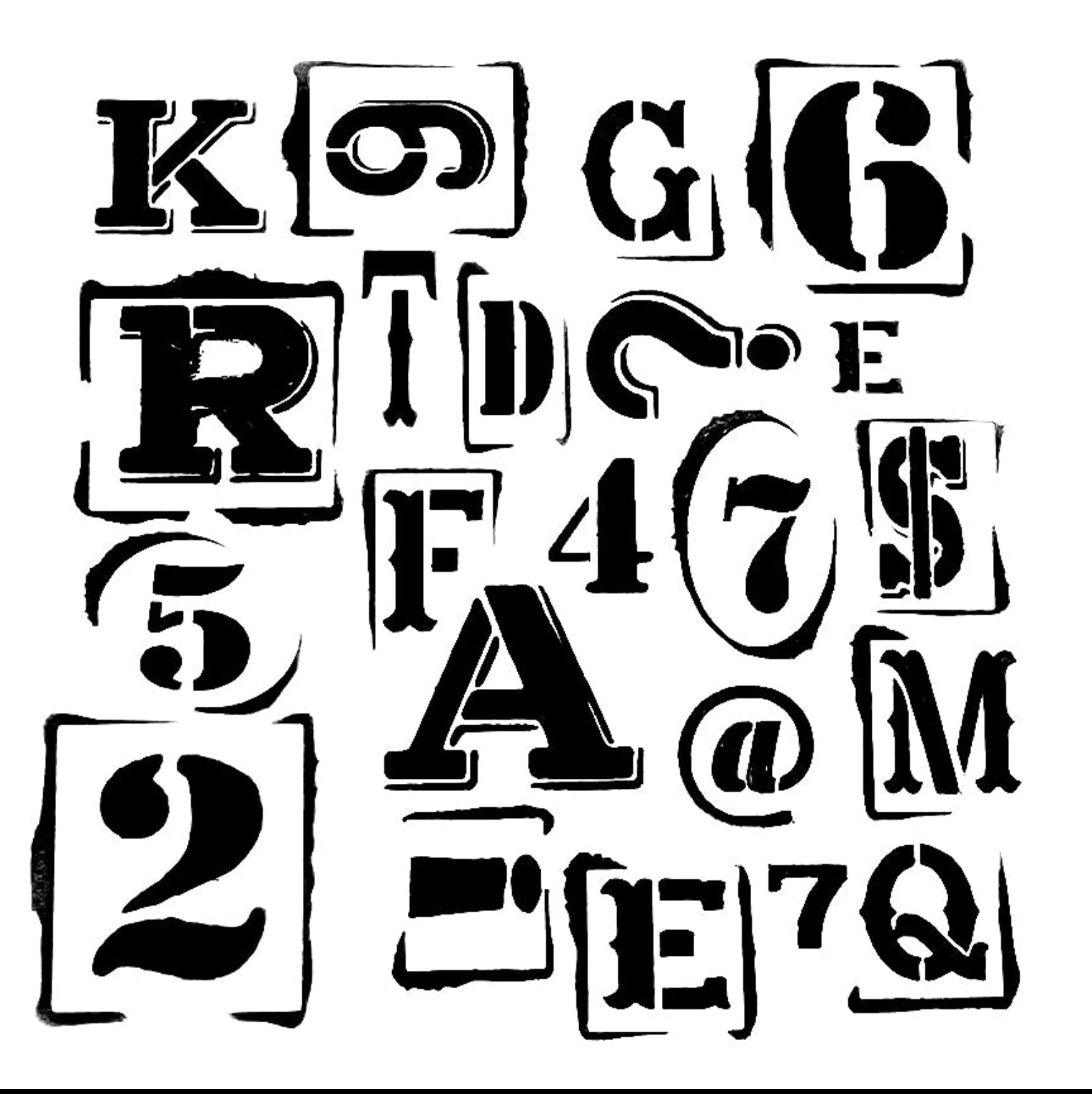 Roycycled Numbers Stencil