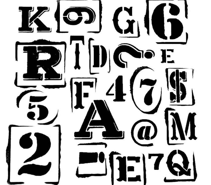 Roycycled Numbers Stencil