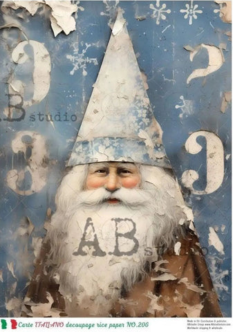 Blue Santa Gnome 206