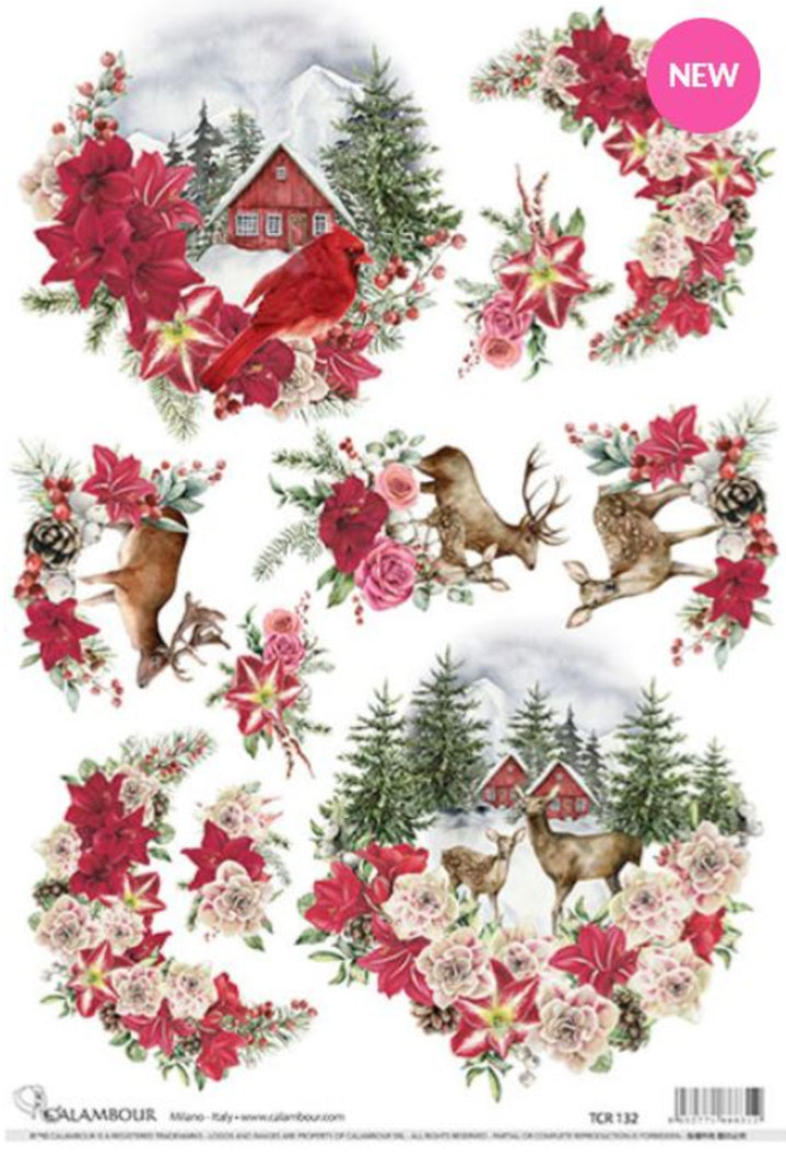 Christmas Deer Scenes TCR 132 A3