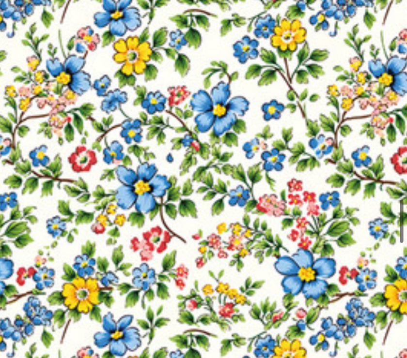 Spring Yellow and Blue Florals Pattern 2025TC361