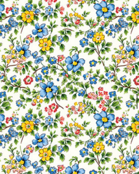 Spring Yellow and Blue Florals Pattern 2025TC361