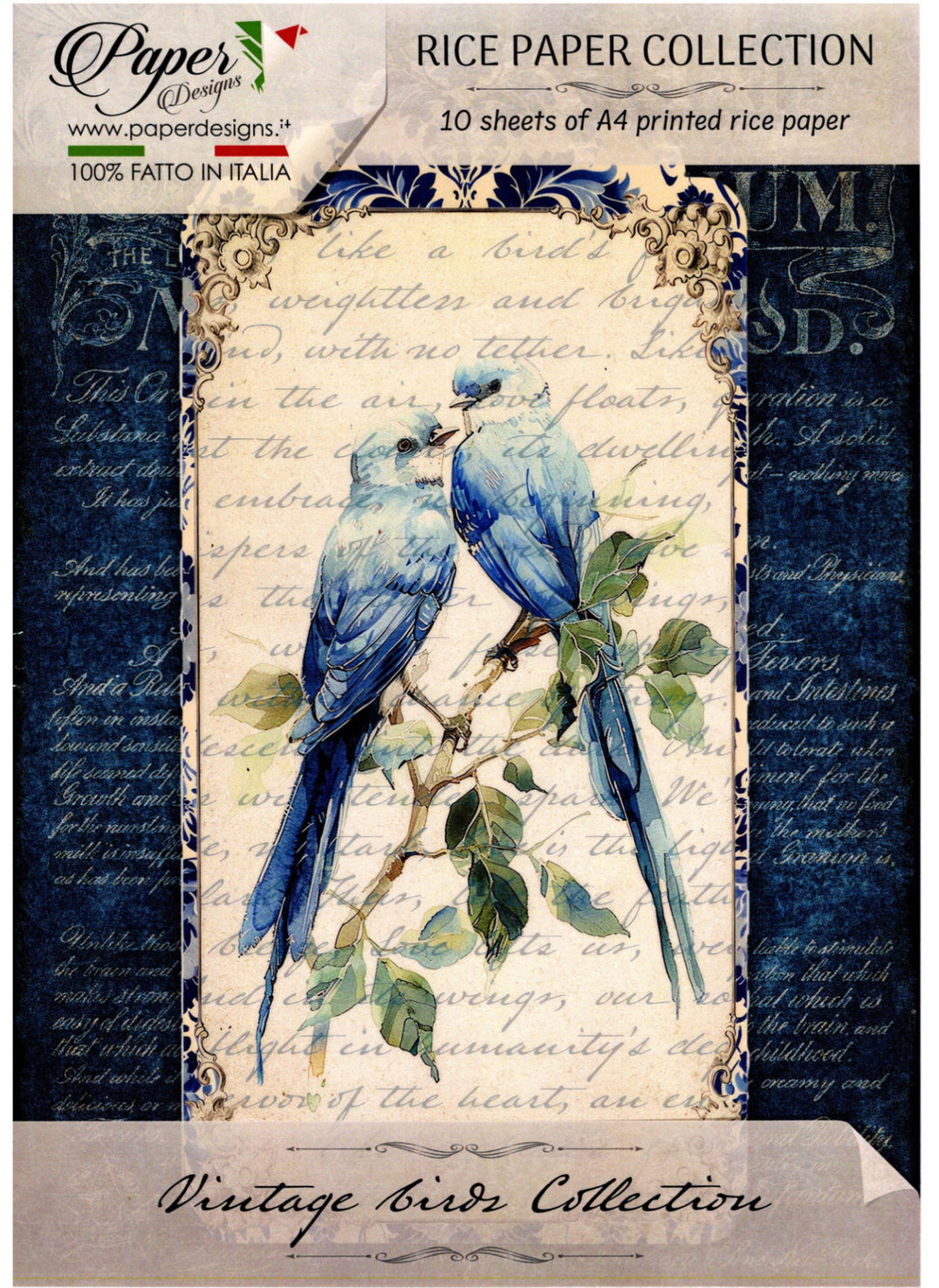 Vintage Birds Rice Paper Kit, rice paper design by Paper Designs Italy, arts & entertainment > hobbies & creative arts > arts & crafts > art & crafting materials, for decoupage and crafting