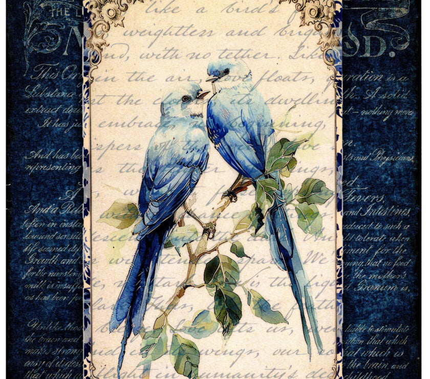 Vintage Birds Rice Paper Kit