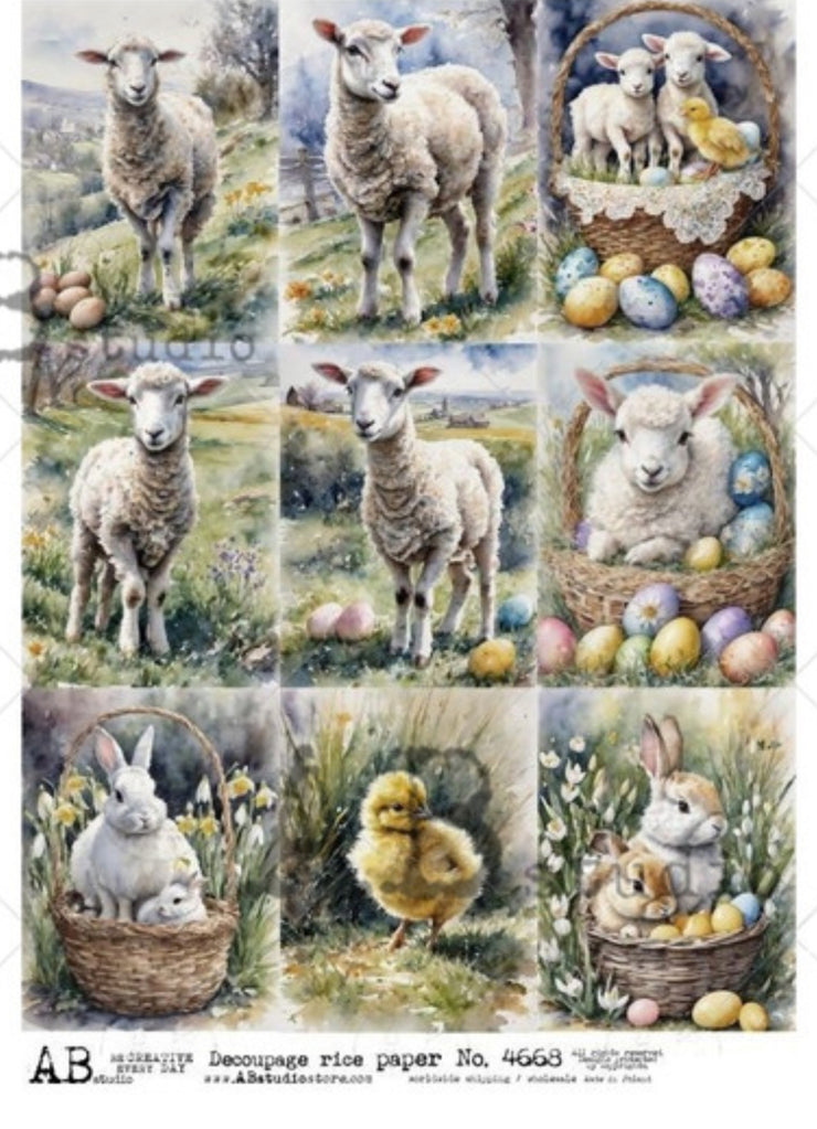 Nine Pack of Easter Lambs, Bunnies Chicks ABRP_4668