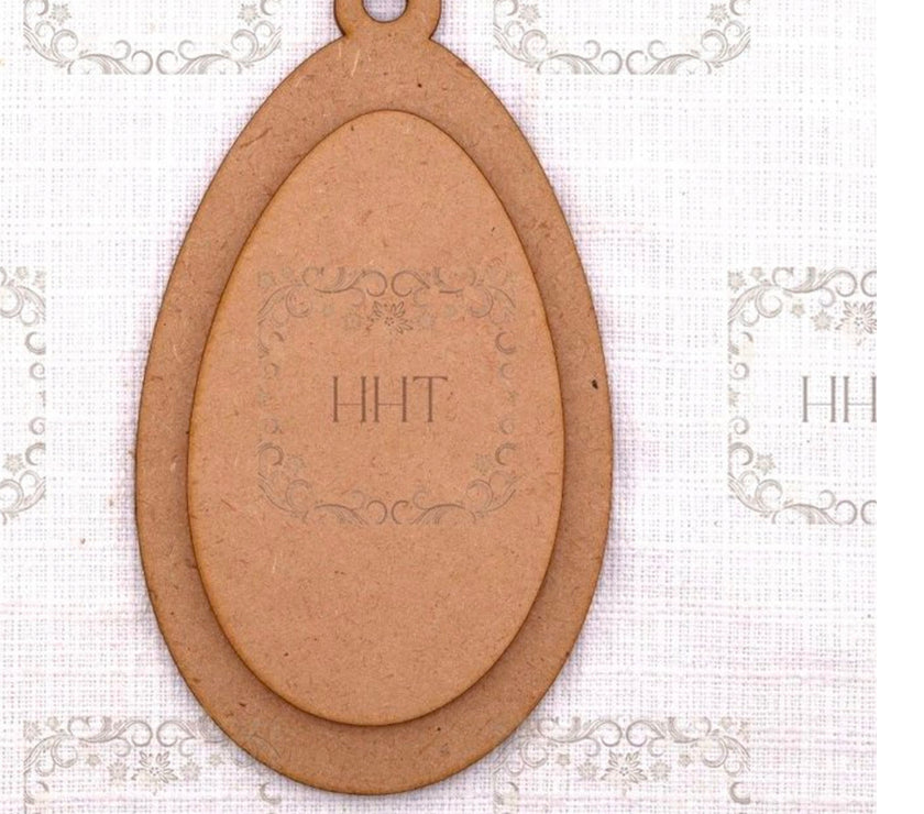 MDF Egg Ornament 2  parts