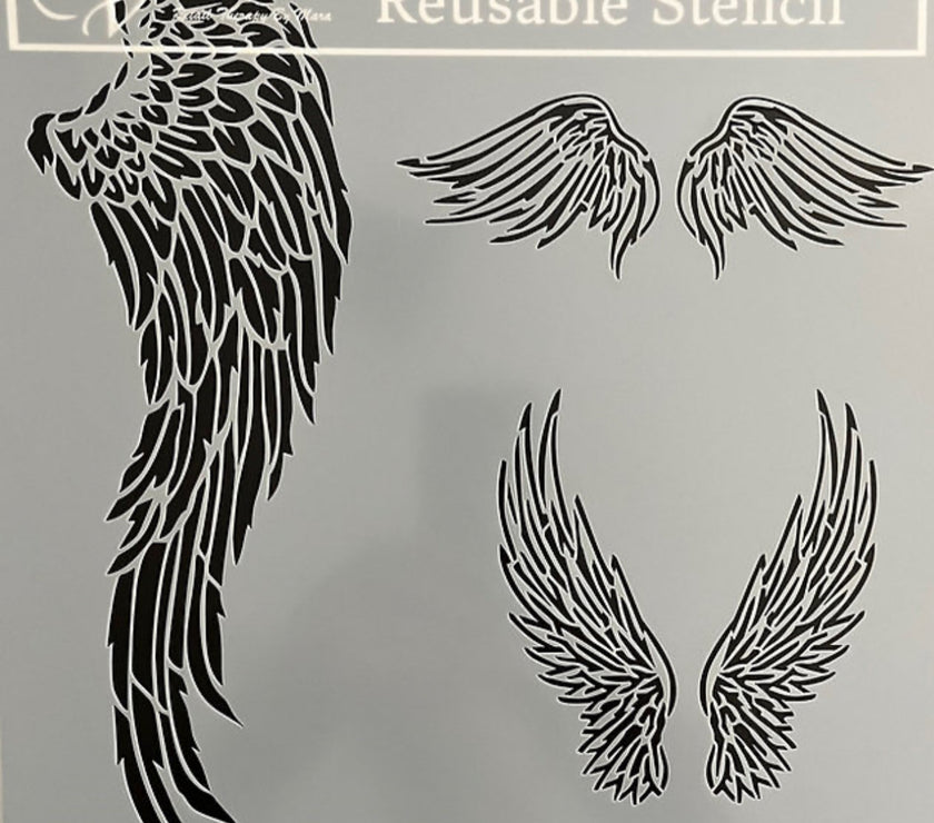 Trinity Wings Stencil by Mara