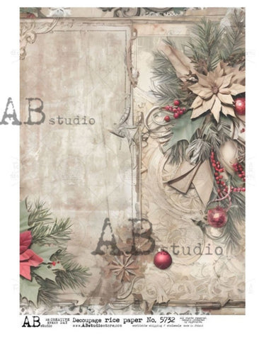 Festive Greenery Journal Page Christmas  ABRP 5732