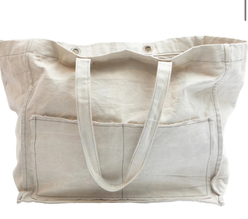 Distressed  Canvas Tote Bag
