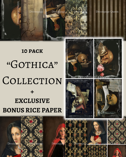 Decoupage Queen Gothica  10 Pack (W/ Bonus Paper)