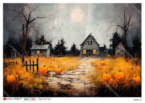 Paper Designs Spooky Neighborhood Rice Paper