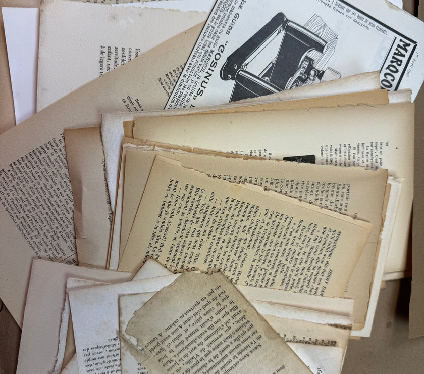 French Book Pages set of 50