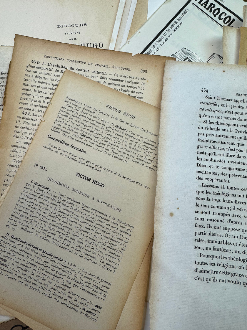 French Book Pages set of 50