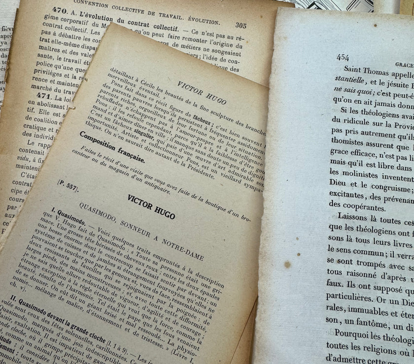 French Book Pages set of 50