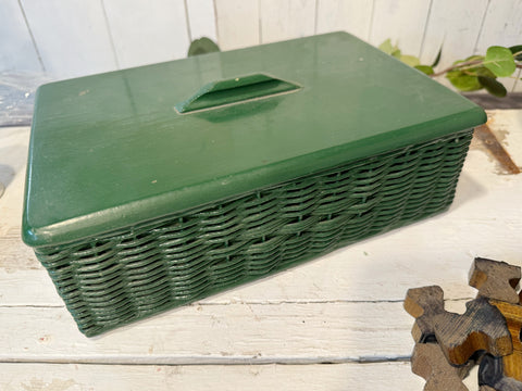 Vintage Green Painted Scarf Box