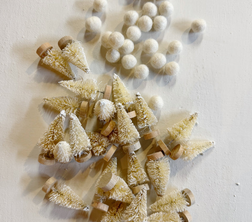 Set of Mini Trees and Felt Balls