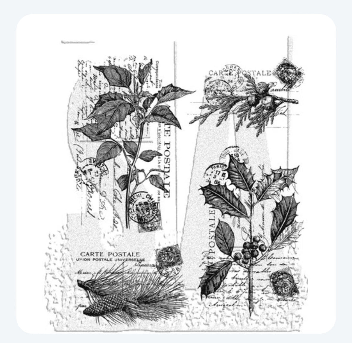 Tim Holtz Stamp Festive Collage