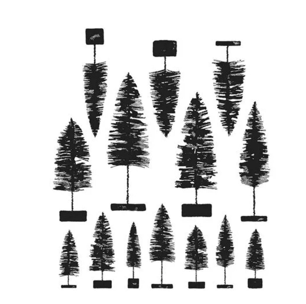 Tim Holtz Stamp Bottle Brush Trees