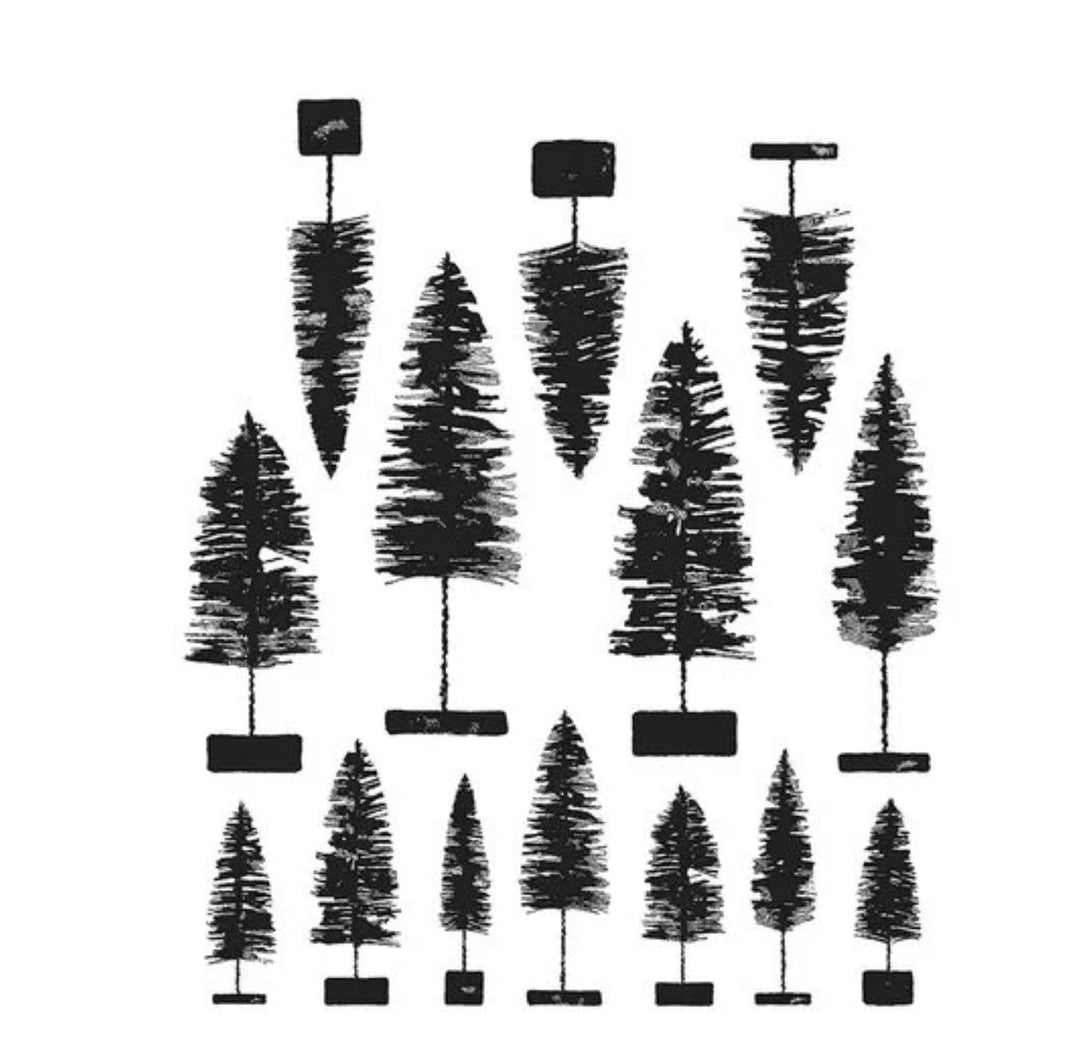 Tim Holtz Stamp Bottle Brush Trees