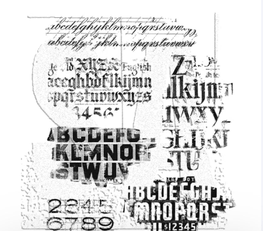Tim Holtz Stamp Faded Type