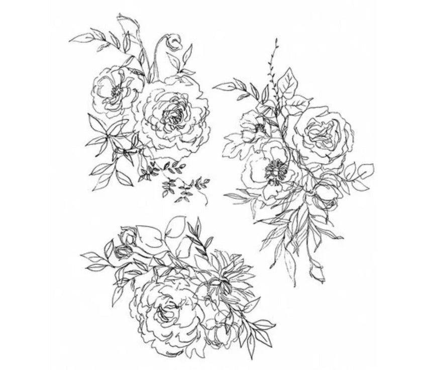 Tim Holtz Stamp Floral Outline