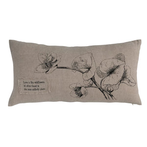 Linen Blend Printed Lumbar Pillow