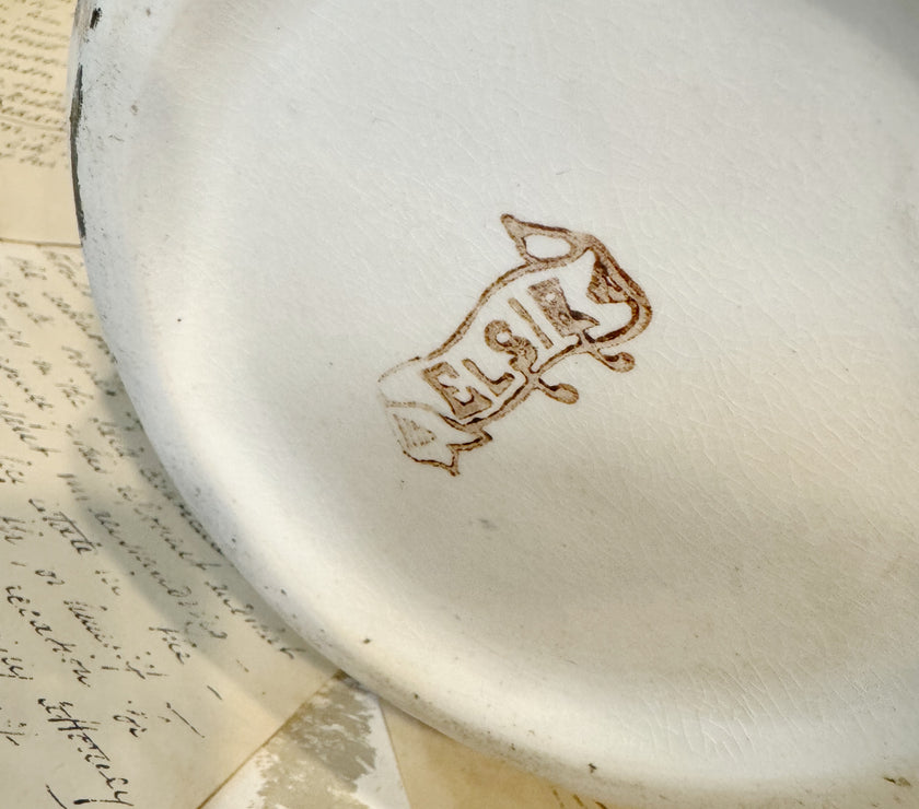 Antique Brown Transferware Pitcher