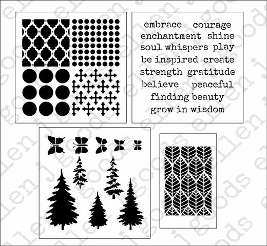 ellen j goods Art Journal Stencil Set