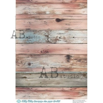 Pink and Blue Barnwood Horizontal ABRP_MV545, rice paper design by AB Studios, arts & entertainment > hobbies & creative arts > arts & crafts > art & crafting materials, for decoupage and crafting