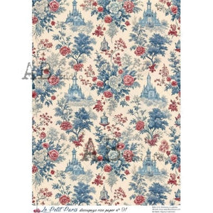 Castle Toile Red and Blue AB PP91