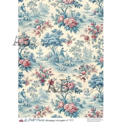 Summer Toile Red and Blue AB PP93