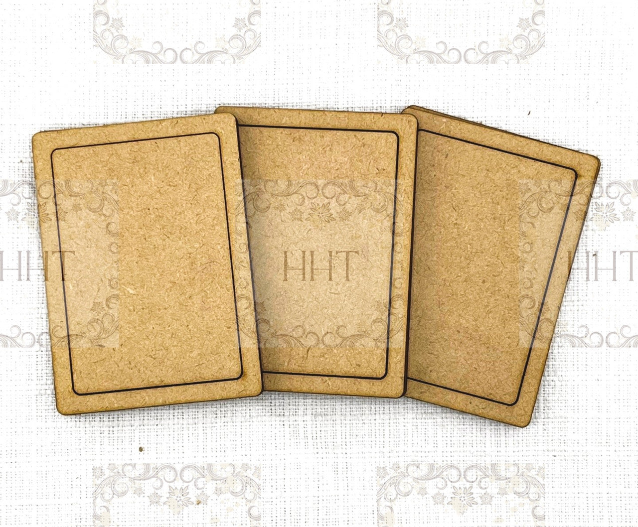 HHT MDF Set of 3 Framed ATC Cards 2.5" x 3.5"