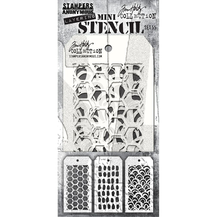 Tim Holtz Stencil Mini Brushed Set #55