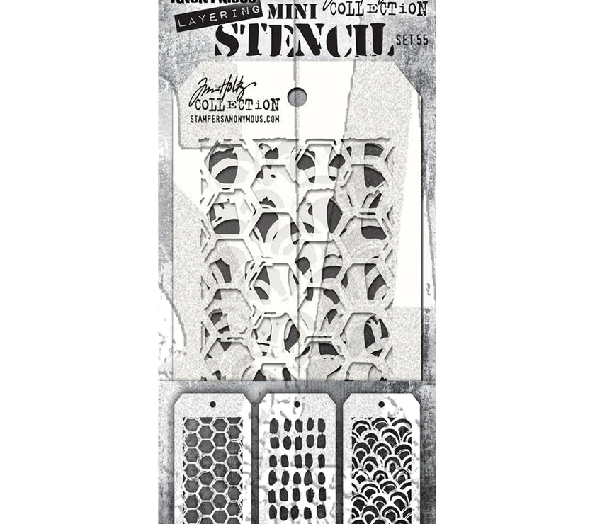 Tim Holtz Stencil Mini Brushed Set #55