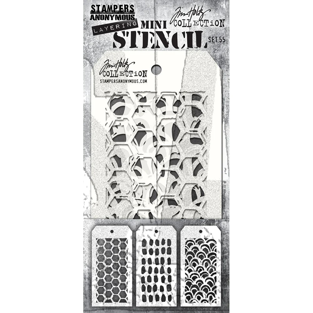 Tim Holtz Stencil Mini Brushed Set #55