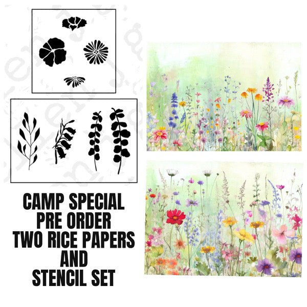 EXCLUSIVE CAMP EJG BUNDLE. 2 STENCILS, 2 RICE PAPERS